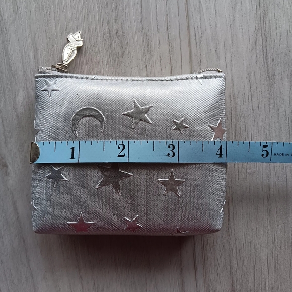 NEW Rocket City Silver Moon & Stars Celestial Themed Zippered Mini Bag - Picture 6 of 9